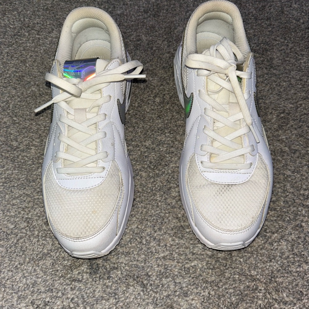 Nike White AirMax Sneakers with Iridescent Accents